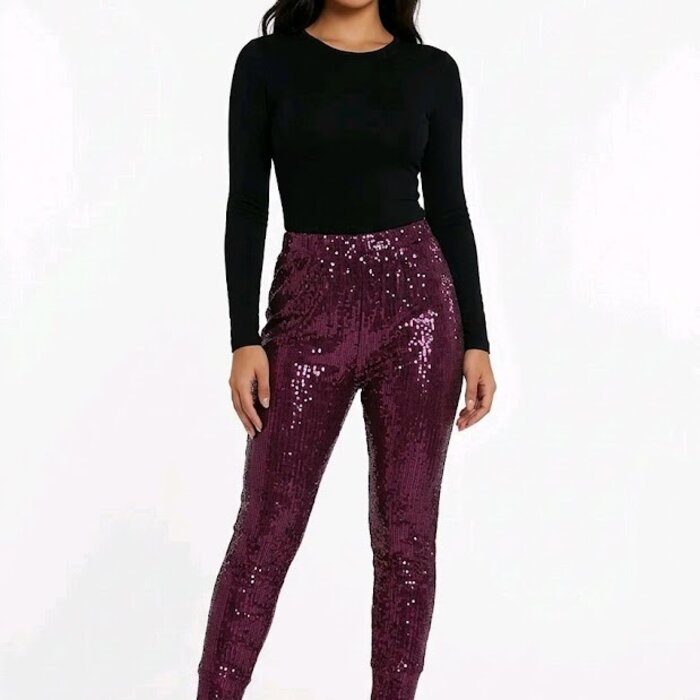 Zara – Bordeaux Harembroek Met Pailletten