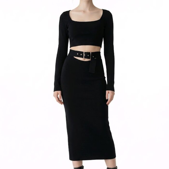 Yara – Zwarte 2-Delige Set Met Lange Rok