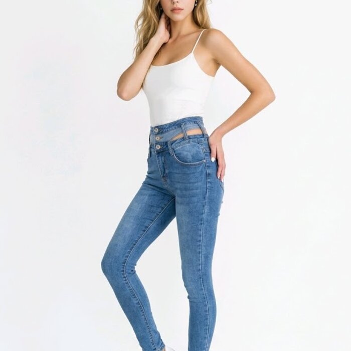 Lexi – Skinny Jeans Met Bewerkt Taille Detail