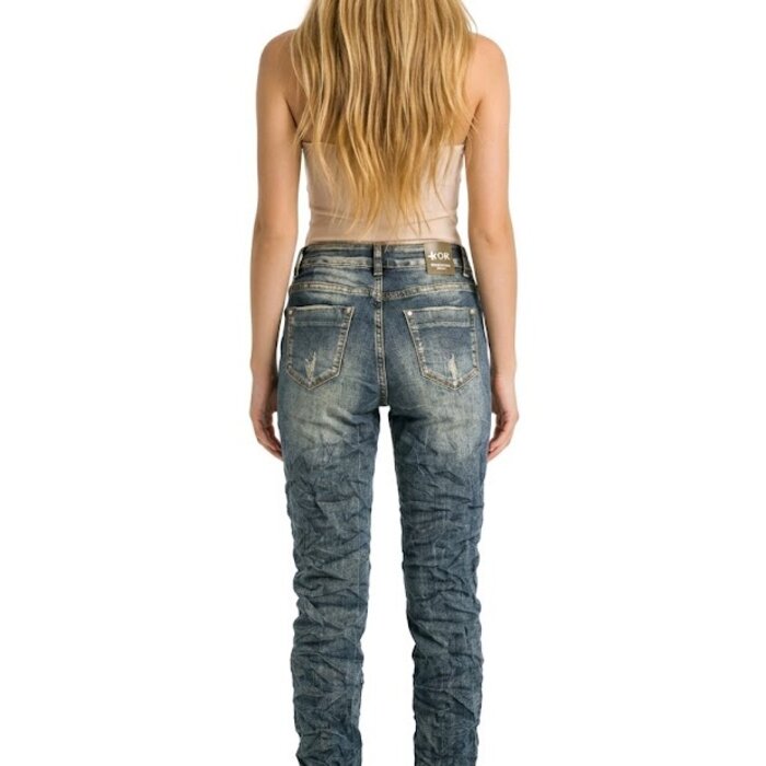 Roxie – Denim Jeans Met Bloemen En Ringdetails