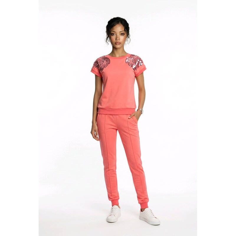 Alina – Koraal 2-Delige Set Met Pailletten Details