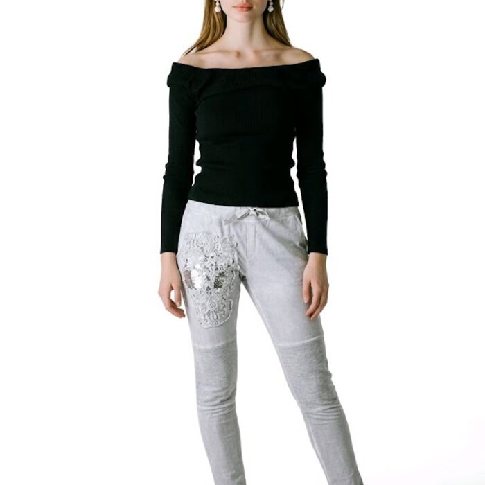 Vera – Joggingbroek Met Schedel En Pailletten