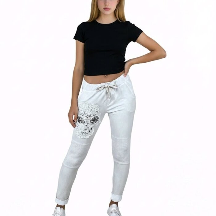 Vera – Joggingbroek Met Schedel En Pailletten