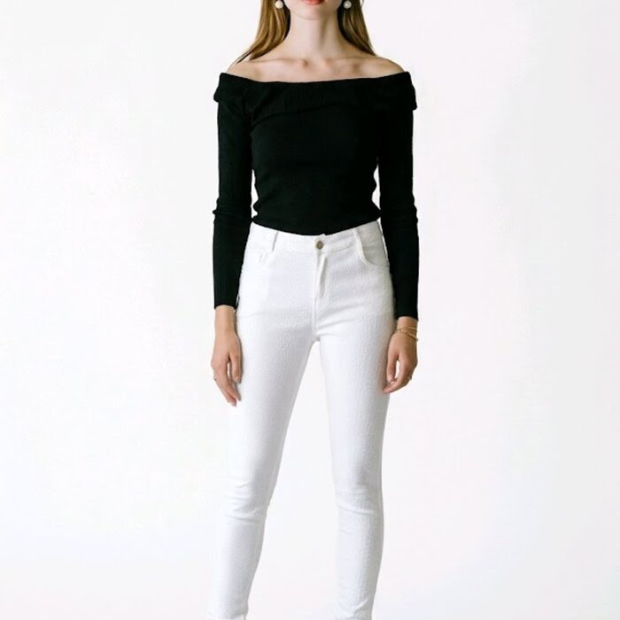 Valentina – Witte Tregging Met Python Structuur