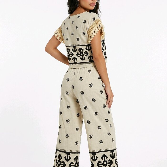 Dames Set - 2delig - Embroid - Linnen - Summer Trent