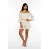 Fiona 2-Delig Set - Korte Broek- Top-Off-shoulder - Ecru