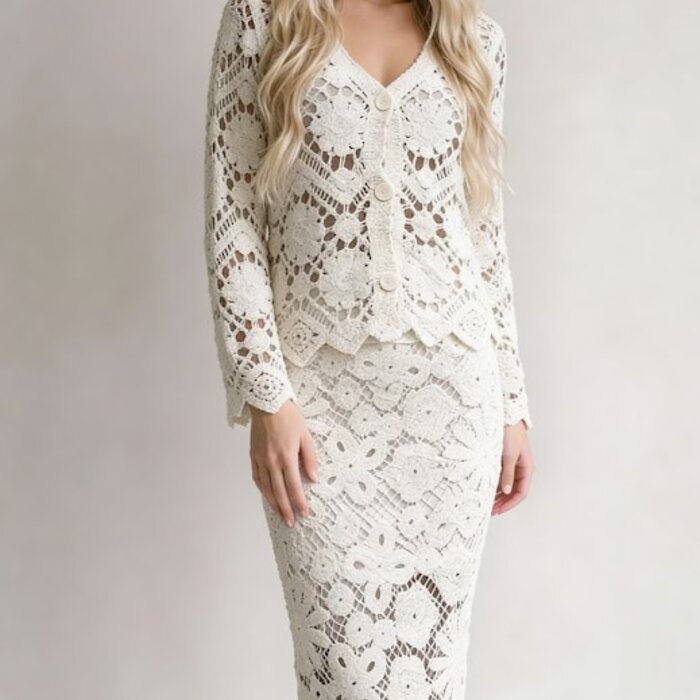 Liora – Broderie Midi-Rok met Korte Binnenrok