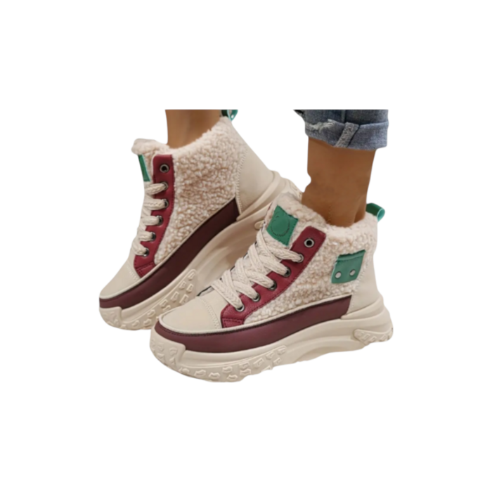 Noor – Hoge Teddy Sneakers Met Contrasterende Details