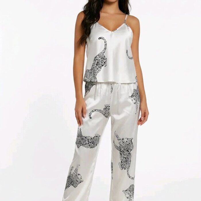 Wild Elegance | Satijnen Dames Pyjama Set –Luipaard