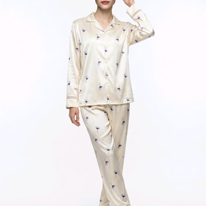 Elegant Blossom | Satijnen  Pyjama – Luxe - Romantisch