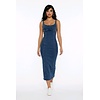 Trendy Denim Maxi Jurk – Slim Fit