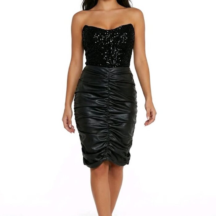 Luxe Lederen Plooirok - Stoere Uitstraling