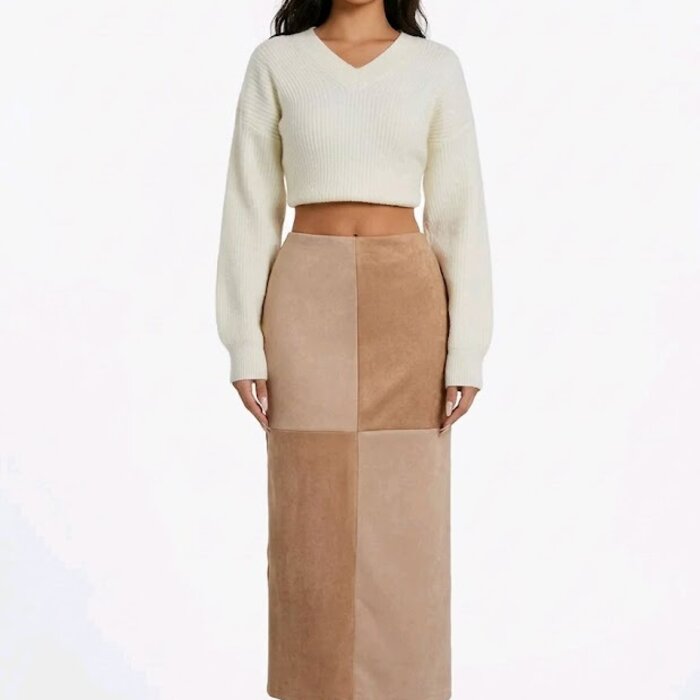 Rok Elegante Suede - Kleurenblok - Dames mode