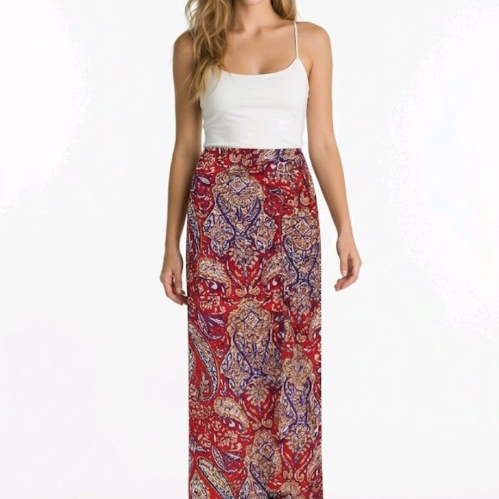 Luma – Lange Zomerrok - Bandana Print, Split