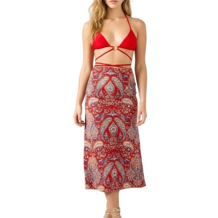 Luma – Lange Zomerrok - Bandana Print, Split