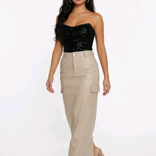 Seravelle –  Leder Maxi Rok