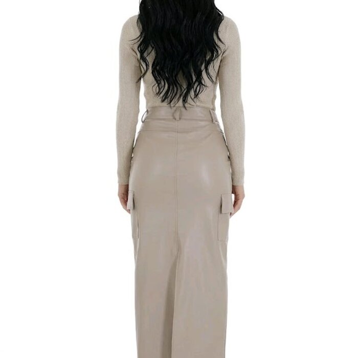 Seravelle – Luxe Imitatie Leren Rok met Zakken