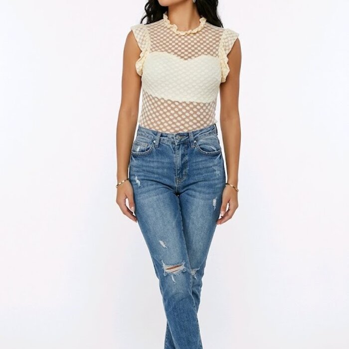 Eloréa – Elegante Bodysuit met Ruches en Bustier