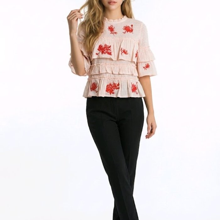 Rosavina – Roze Top - Fluwelen Rozen