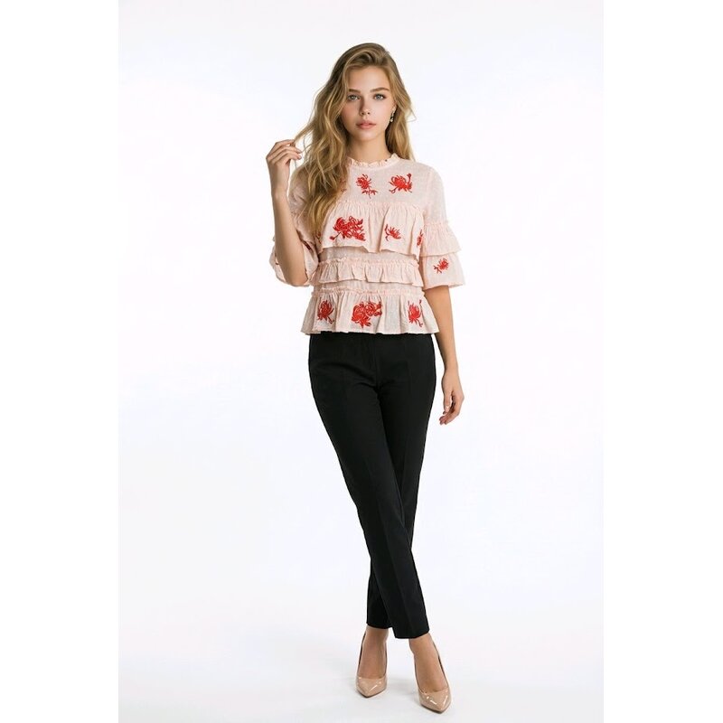 Rosavina – Roze Top - Fluwelen Rozen