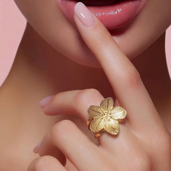 Ring - Bloemdesign -Dames - Goud