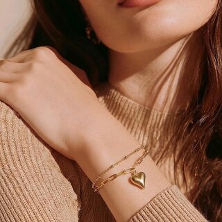 Armband - Dubbel Schakel  Hart