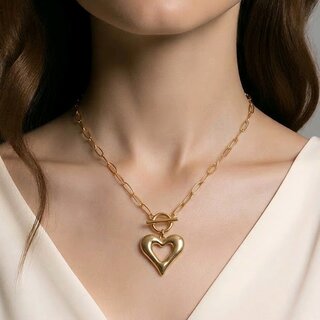 Dames Schakel  Ketting  - Hart