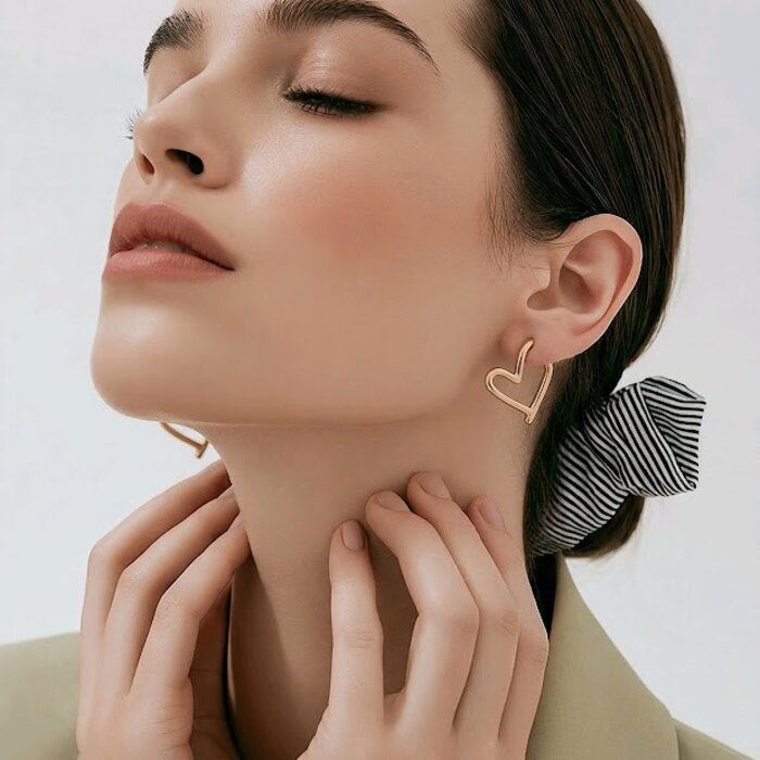 Oorbellen - Hart Design  - Goud - Fijn