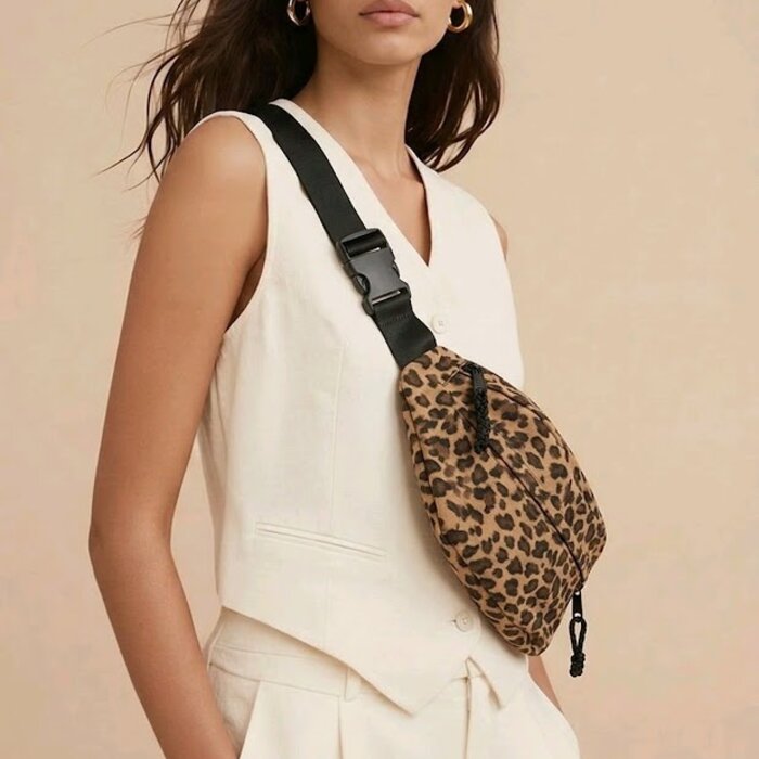 Dames Grote Heup-schoudertas - Luipaardprint - Fashion Style