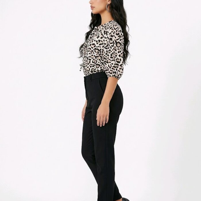 Leo | Luipaardprint Blouse - Knotted