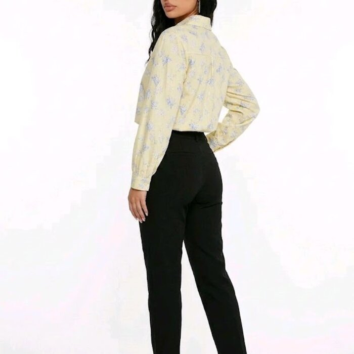 Elegantie | Crop  Blouse - Bloemenmotief