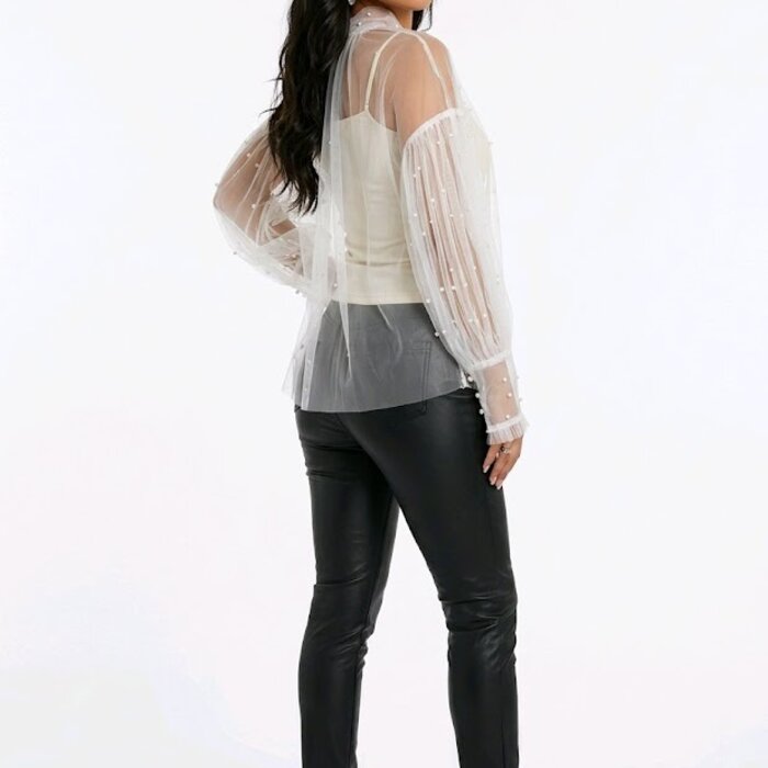 Dames -  Top - Parelstuds - Tule - Glamour