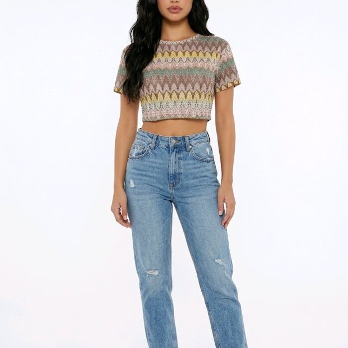 Nia – Crop Top kleurig Patroon