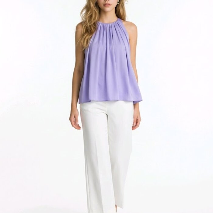 Liora – Glanzende Top - Plooi