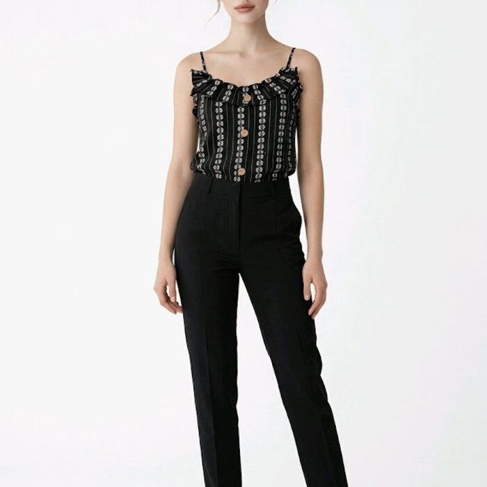 Giora – Geborduurde Top - Ruches