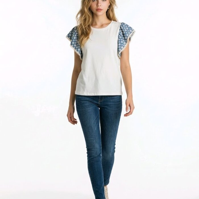 Denim Bloom | Shirt – Embroid & Ruffel