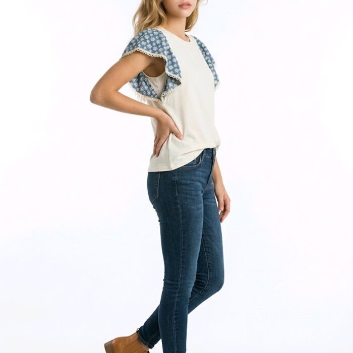 Denim Bloom | Shirt – Embroid & Ruffel