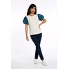 Denim Charm |  Pof  Shirt – Stijlvol - Broderie