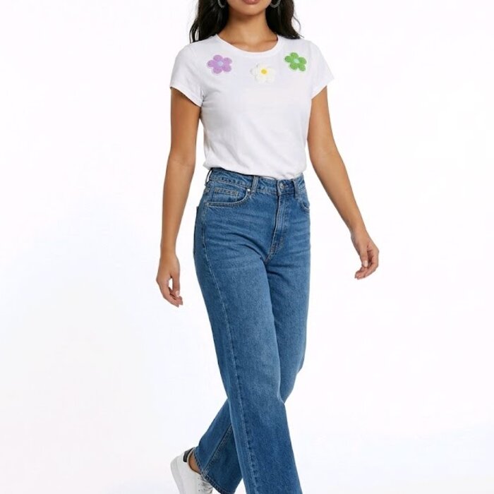 Léa – T-shirt – Bloemenapplicatie