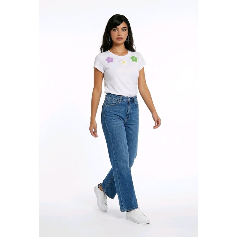 Léa – T-shirt – Bloemenapplicatie