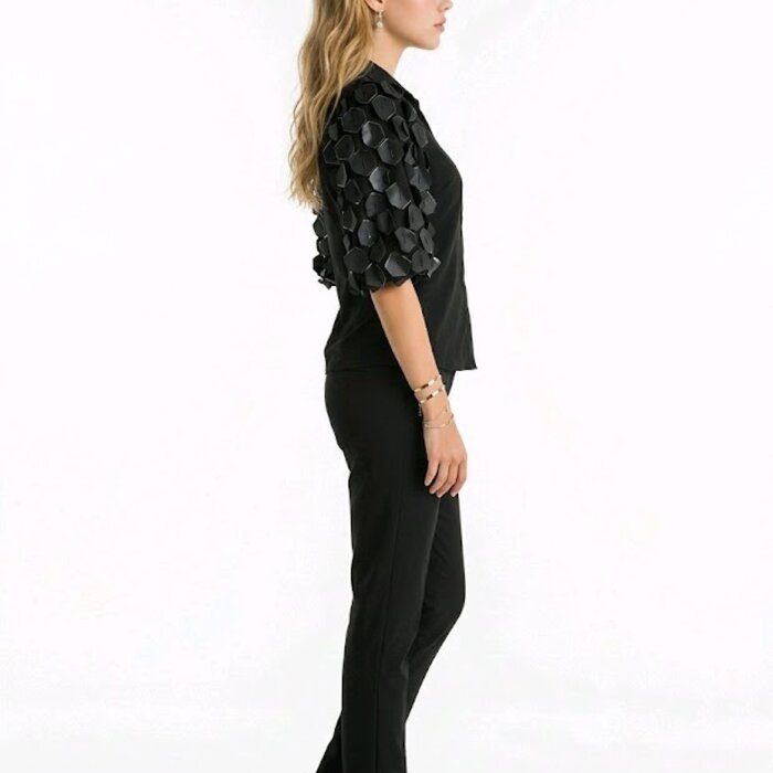 Ylvi – T-shirt – Pofmouwen met Loaferdetails