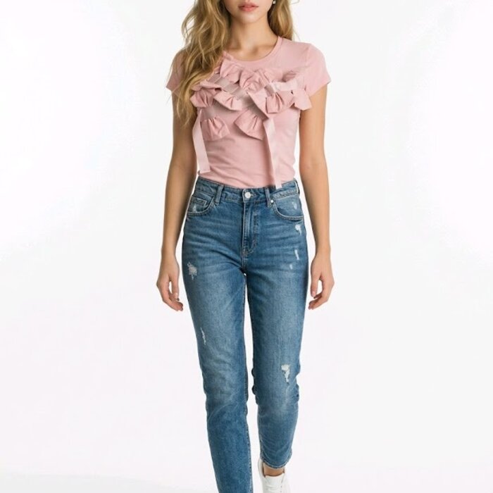 Rivka –T-shirt- Schouderstrikken - Satijnen Lint