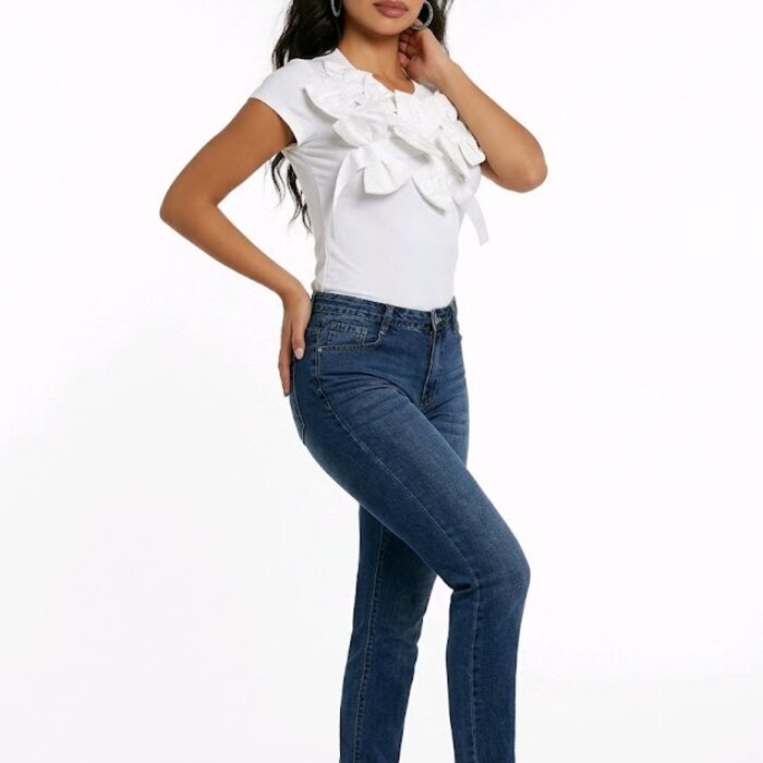 Rivka –T-shirt- Schouderstrikken - Satijnen Lint