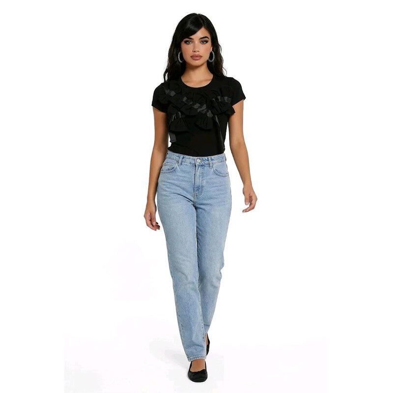 Rivka –T-shirt- Schouderstrikken - Satijnen Lint