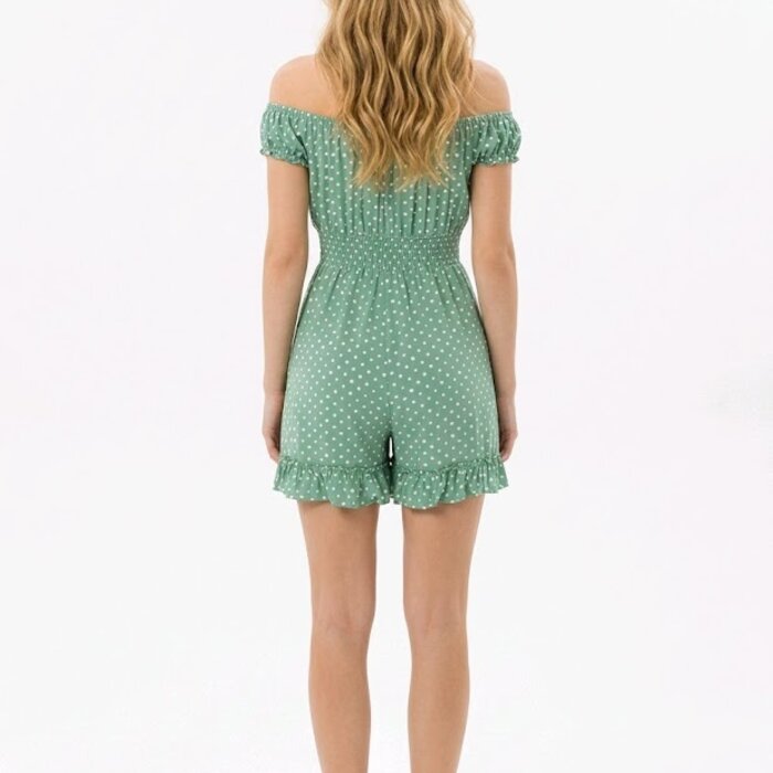 Dames - Playsuit - Witte Stippen