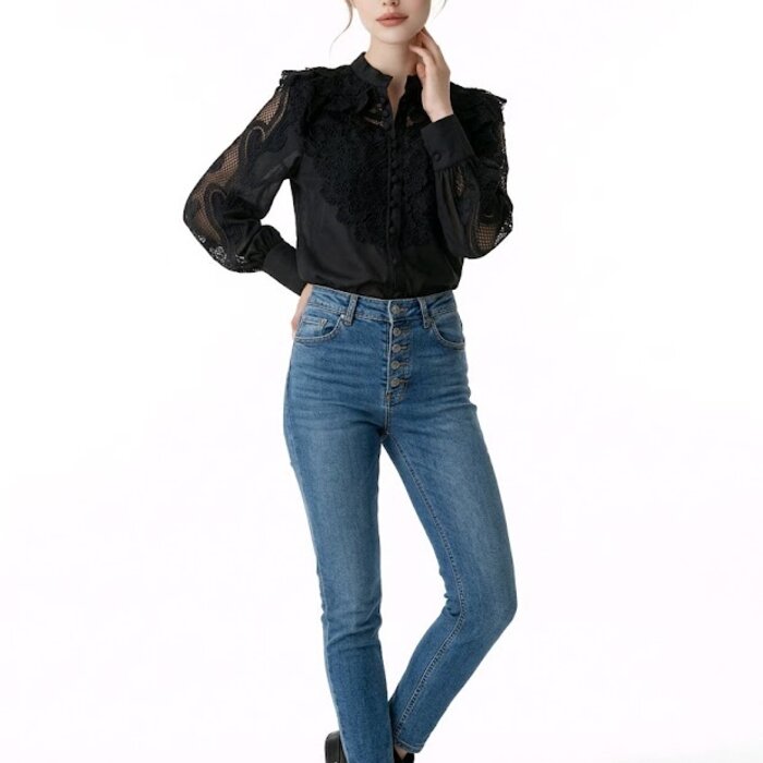 Noirena – Blouse - Kanten