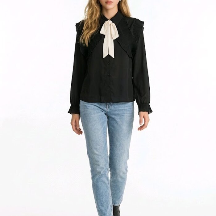 Noirena  Blouse -  Wit Striklint