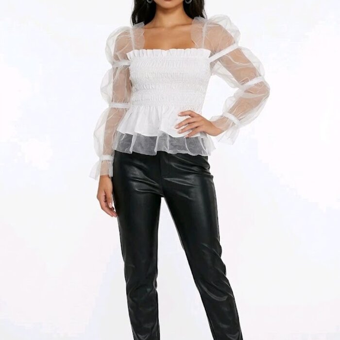 Off-Shoulder Top Elyra – Tule Mouwen