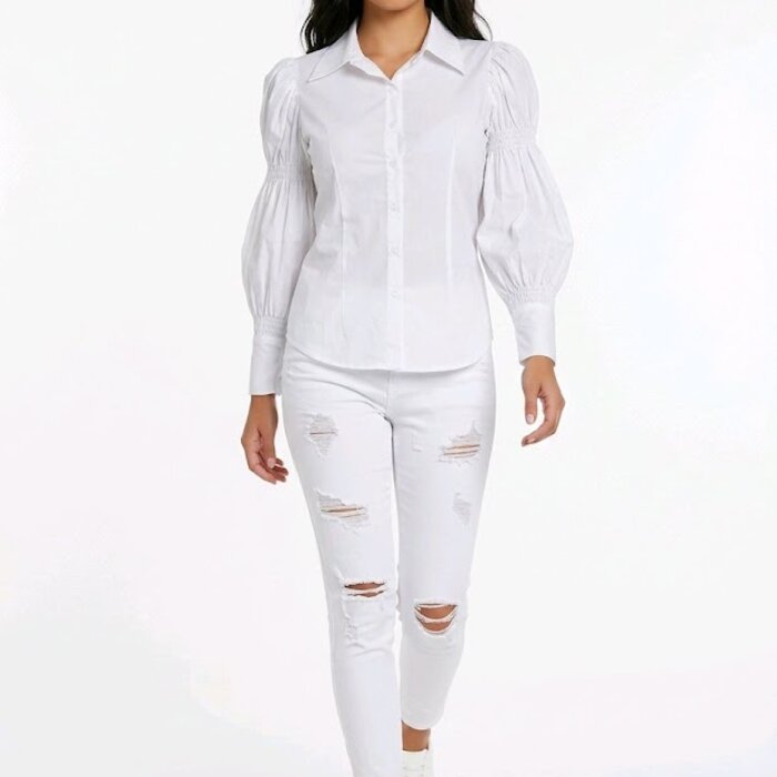 Elowira  Blouse - Pofmouwen - Elastische Mouwdetails