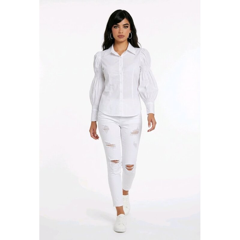 Elowira  Blouse - Pofmouwen - Elastische Mouwdetails